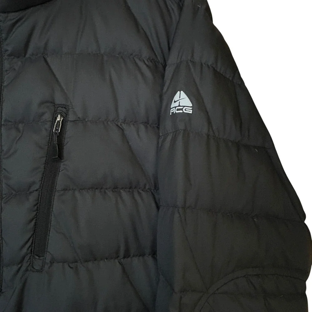 Nike ACG Men's Quilted Half-Zip Jacket Size XL Black Goose Down Outdoor Gorpcore
